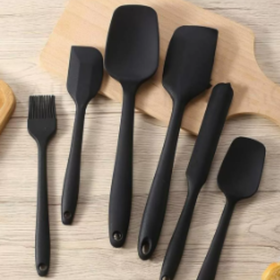 Mucit Home 6lı Takım Silikon Yanmaz Yapışmaz Mutfak Pasta  Yumurta Fırçası Kaşık Bıçak Spatula Seti
