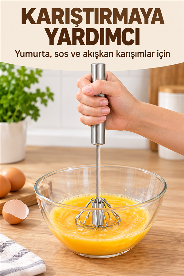 Mucit Home  Bas Çek Mikser El Çırpıcısı Bas Çek Çırpma Teli Paslanmaz Çelik Otomatik Çırpıcı Basmalı Çırpıcı