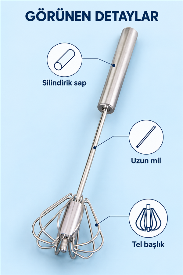 Mucit Home  Bas Çek Mikser El Çırpıcısı Bas Çek Çırpma Teli Paslanmaz Çelik Otomatik Çırpıcı Basmalı Çırpıcı