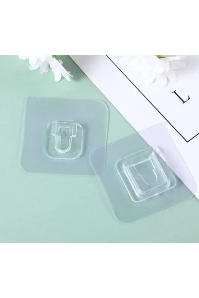 Mucit Home 2'li Set Geçmeli Klips Eşya Sabitleme Askısı Tablo Ayna Resim Sabitleme Aparatı