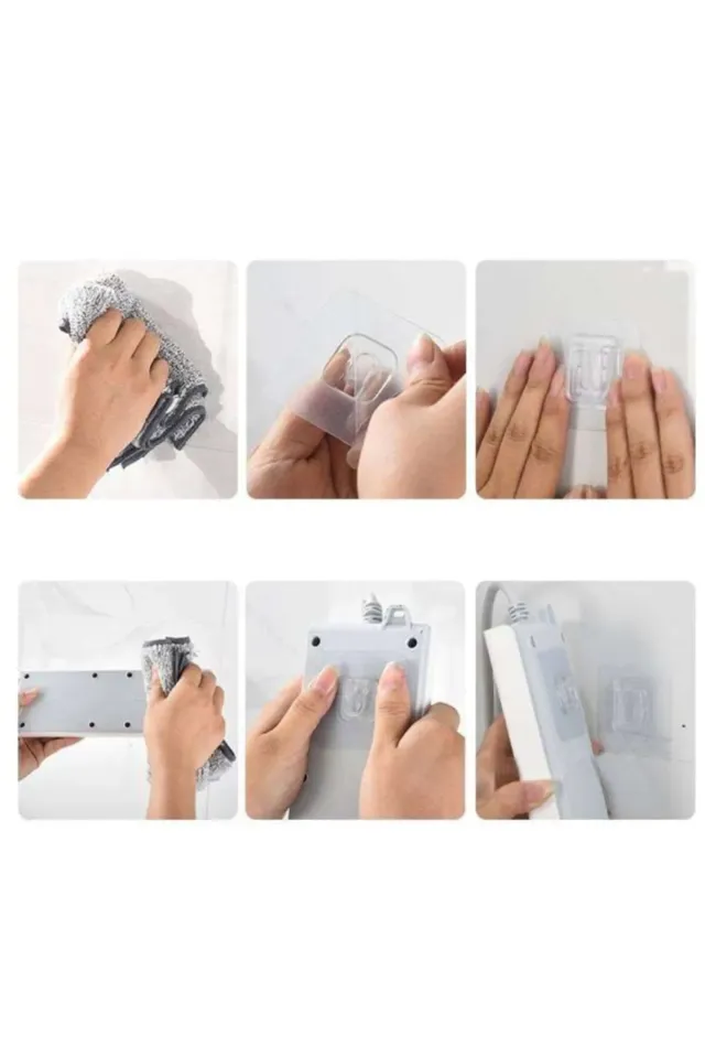 Mucit Home 2'li Set Geçmeli Klips Eşya Sabitleme Askısı Tablo Ayna Resim Sabitleme Aparatı