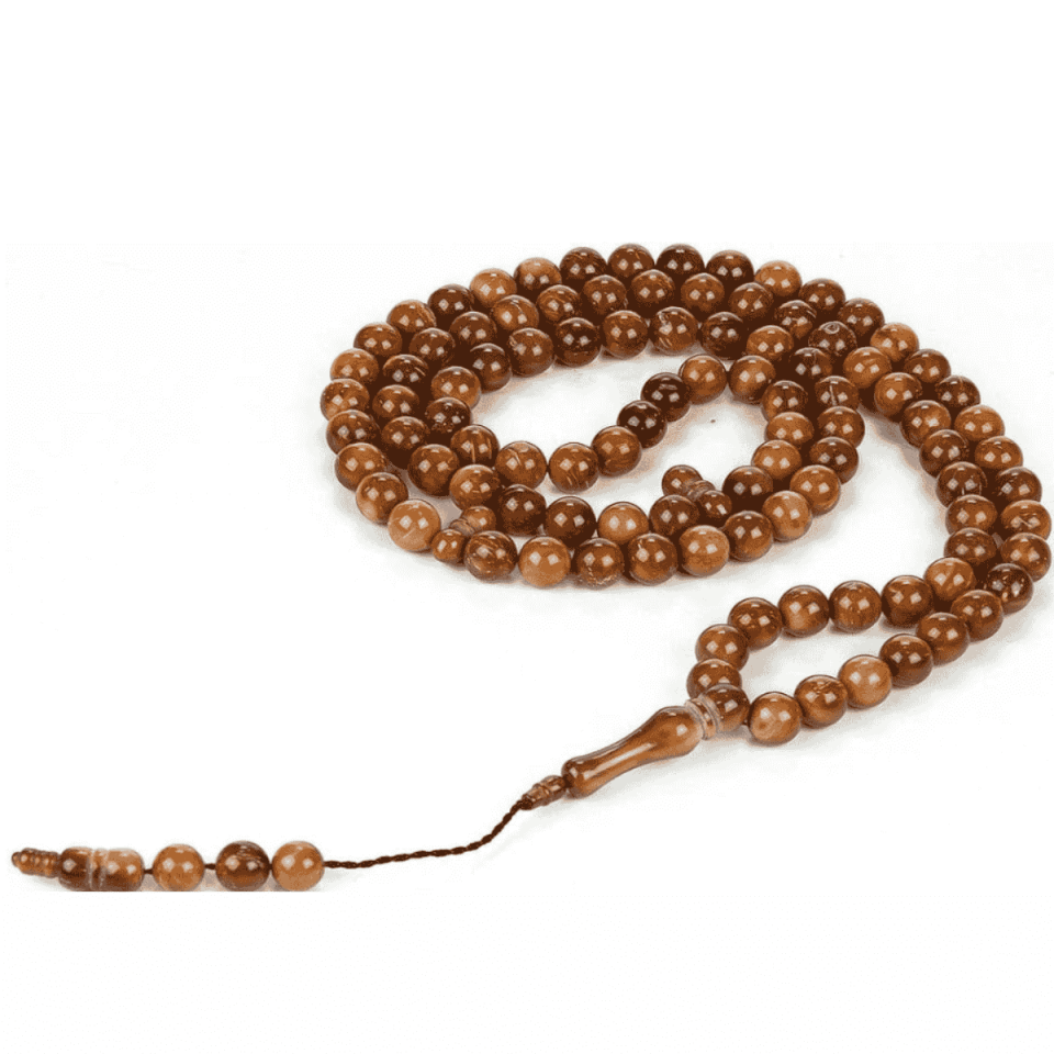 Mucit Home   Kuka Tesbih Küre Kesim  99lu 10 mm  Orjinal kuka Ağacı Antibakteriyel Namaz Tesbih