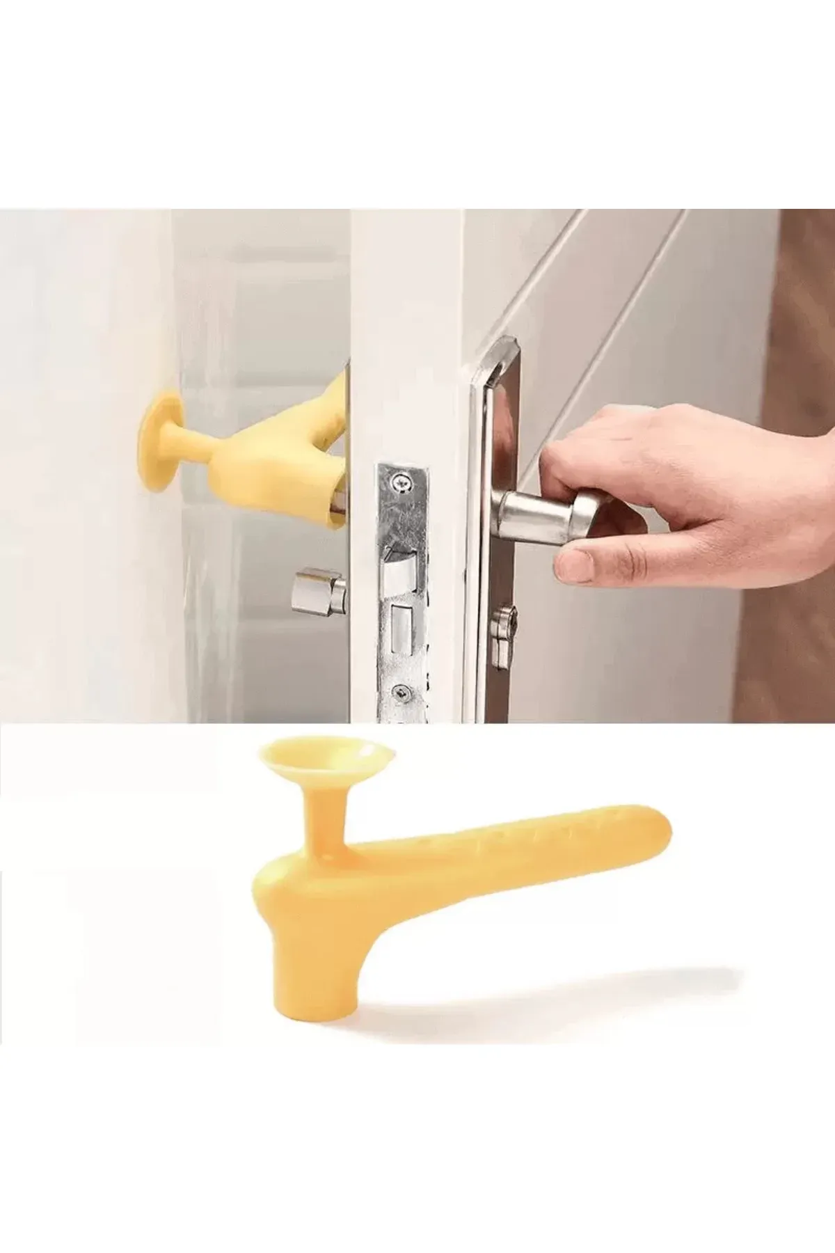 Mucit Home 1 Adet Silikon Pencere Kapı Kolu Koruyucu Duvar Çarpışma Önleyici Aparat