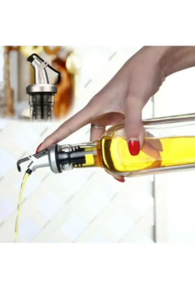 Mucit Home 3 Adet Kapaklı Şişe Ucu Servis Aparatı Damlalık Yağdanlık Tıpa Tapa Mantar