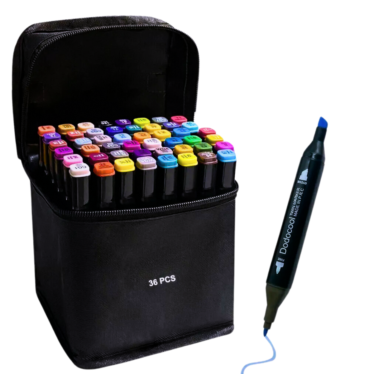Mucit Home  36 Adet Çift Uçlu Touch Marker Art Tasarım Kalem Seti Çanta Taşınabilir