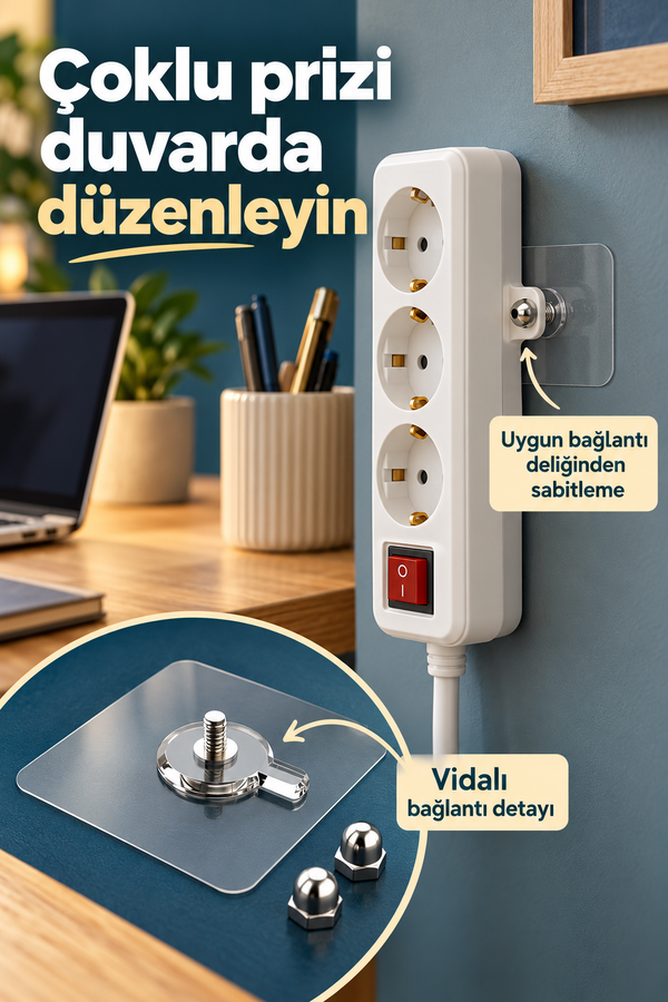 Mucit Home 2 Adet Kendinden Yapışkanlı Duvar Kancaları Şeffaf Raf Duvar Askıları Mutfak Banyo Vida Kanca Çivi