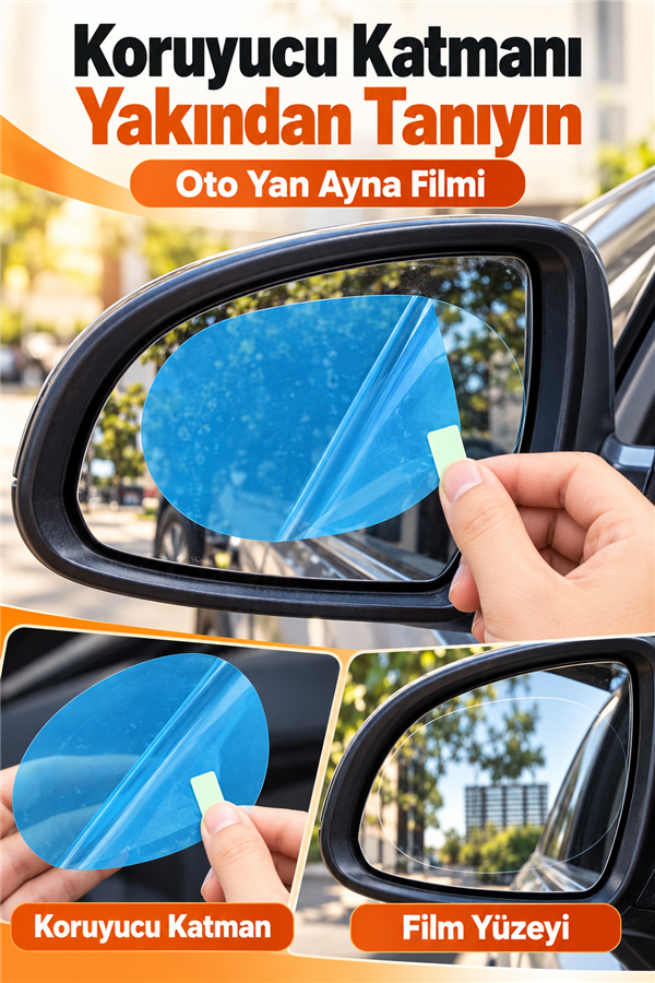 Mucit Home  Oto Dış Ayna Yağmur Kaydırıcı Araba Yan Cam Dikiz Aynası Filmi Buğu Önleyici Su Tutmaz Film Yuvarlak