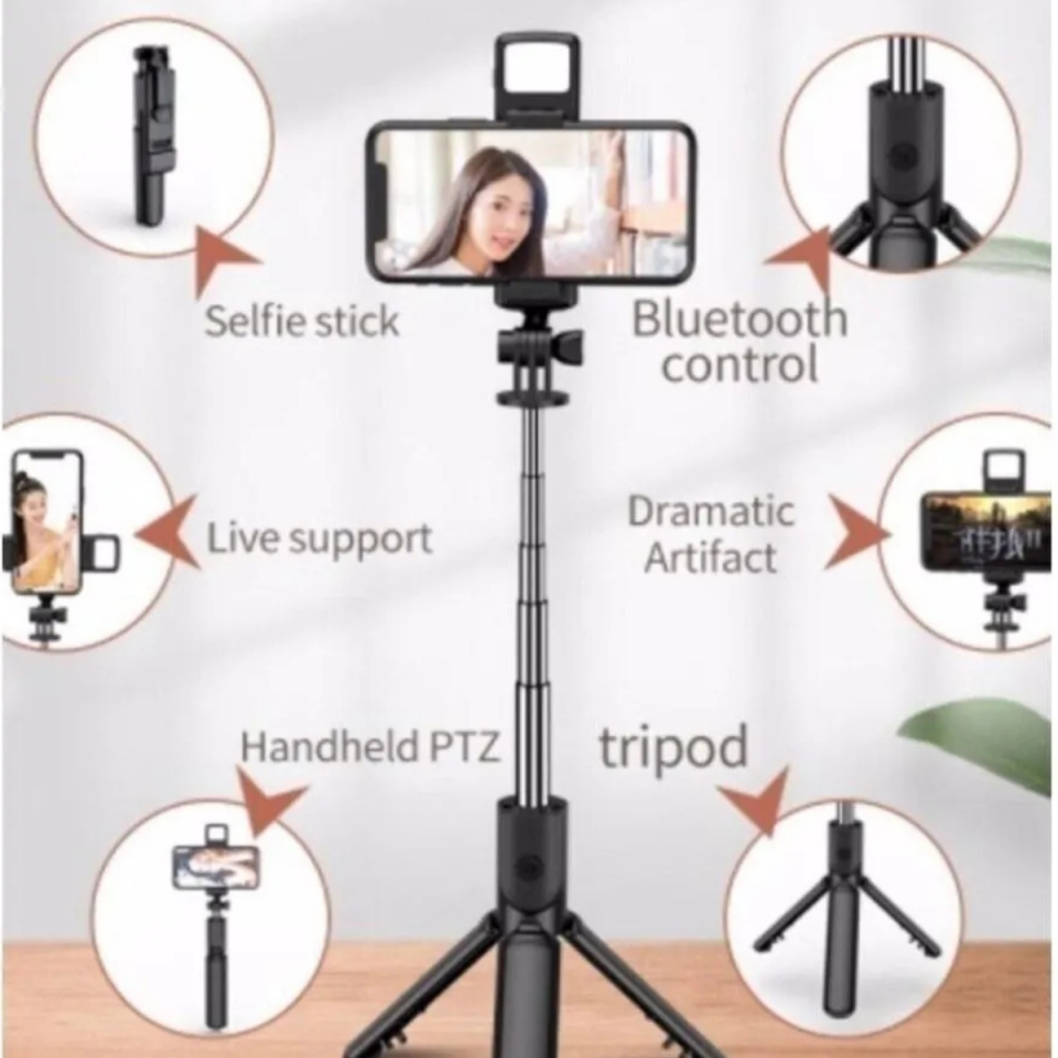Mucit Home  Led Işıklı Selfie Çubuğu Bluetooth Kumandalı Kablosuz Tripot Selfie Monopod Selfie Stick