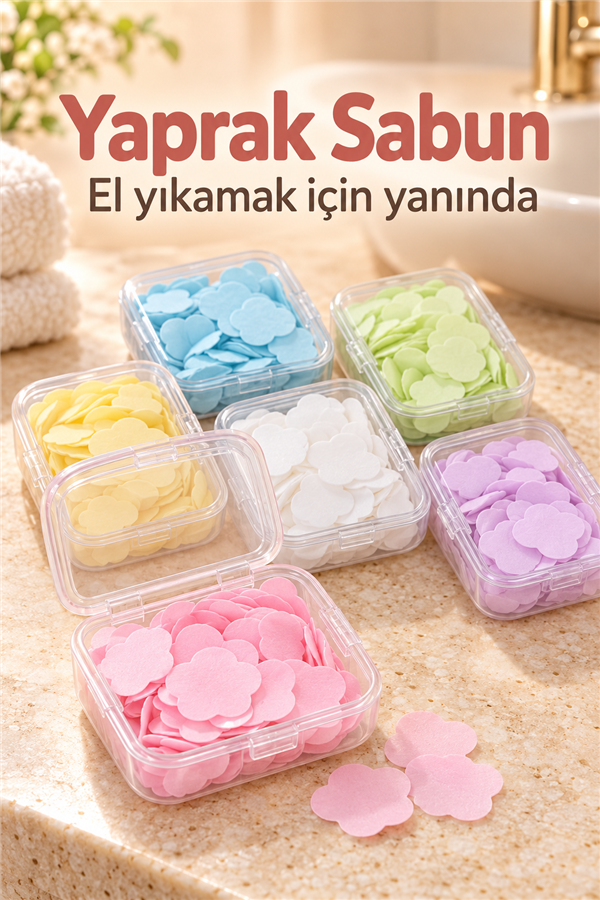 Mucit Home Renkli Taşınabilir Tek Kullanımlık Sabun - Kutusu Seyahat ve Günlük Kullanım İçin Pratik El Sabunu