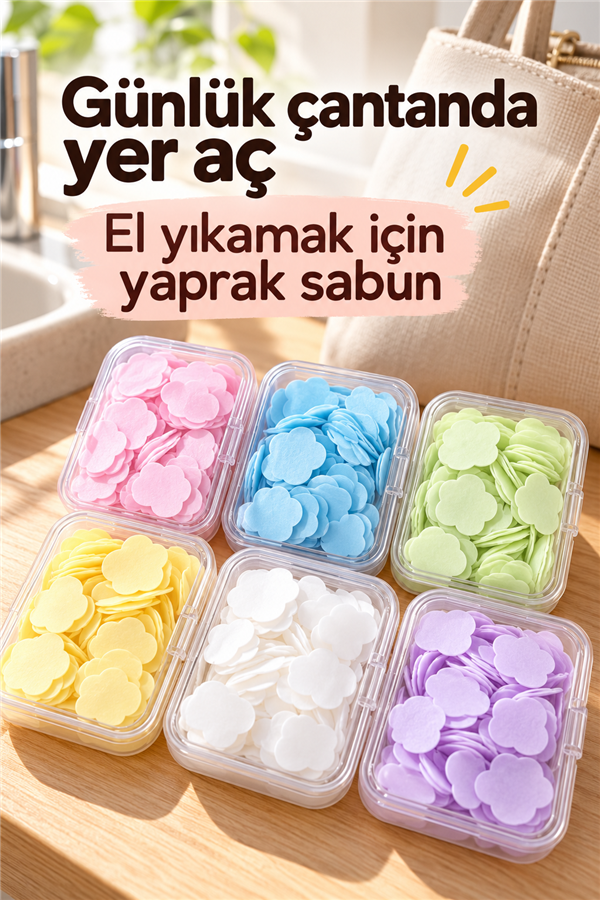 Mucit Home Renkli Taşınabilir Tek Kullanımlık Sabun - Kutusu Seyahat ve Günlük Kullanım İçin Pratik El Sabunu