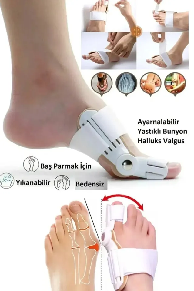 Mucit Home Atel Ayak Parmak Başparmak Düzeltici Kemik Çıkığı Düzleştirici Taraklı Ayaklar Için Aparat 2'li