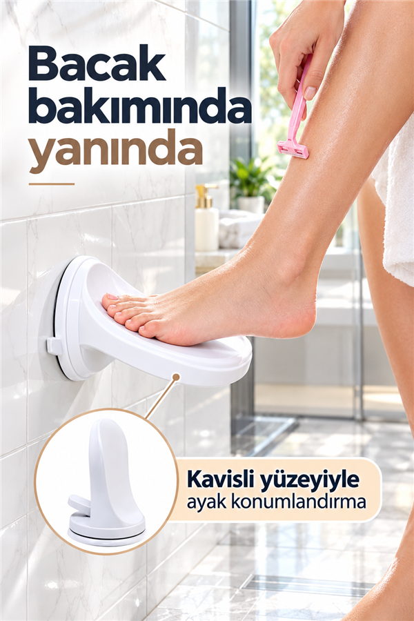 Mucit Home Hamile ve Yaşlılara Uygun Vantuzlu Ayak desteği Duş İçin Ayak Desteği Aparat