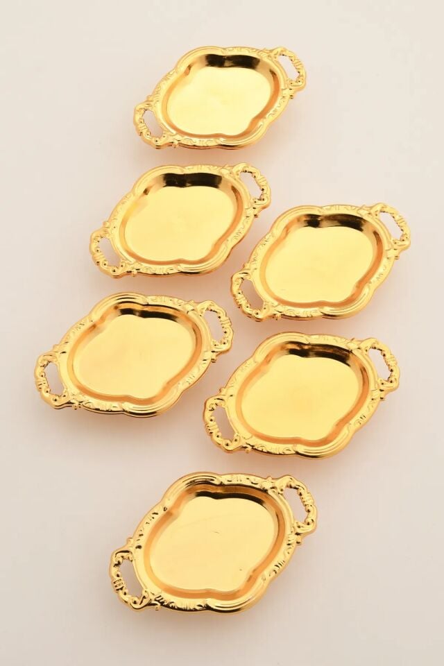 Mucit Home Mini Kulplu Oval Model Ayaklı Lokumluk 6'lı Takım