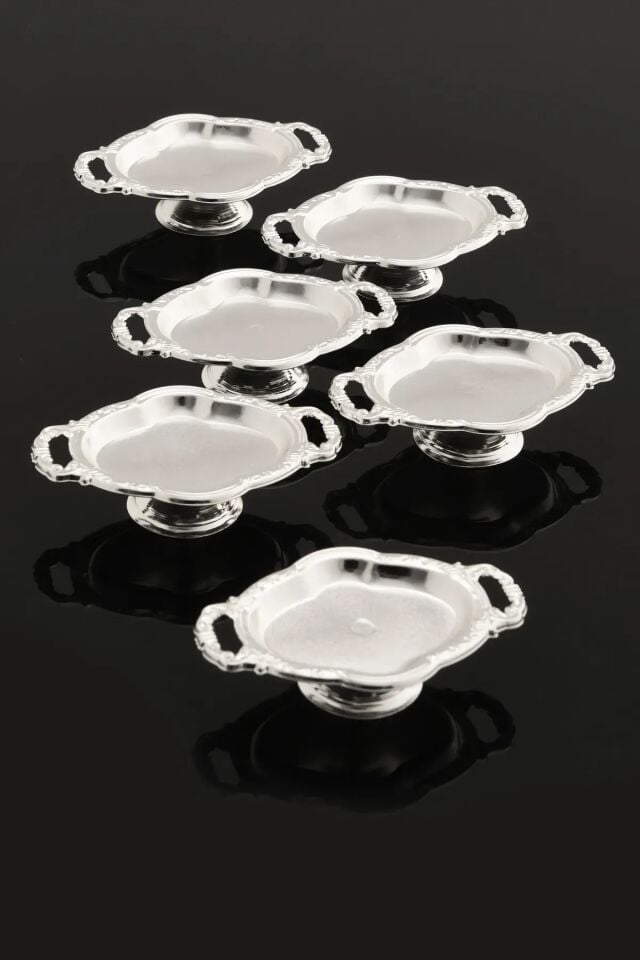 Mucit Home Mini Kulplu Oval Model Ayaklı Lokumluk 6'lı Takım