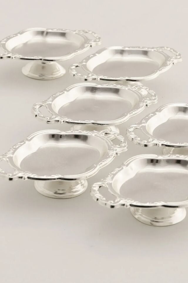 Mucit Home Mini Kulplu Oval Model Ayaklı Lokumluk 6'lı Takım