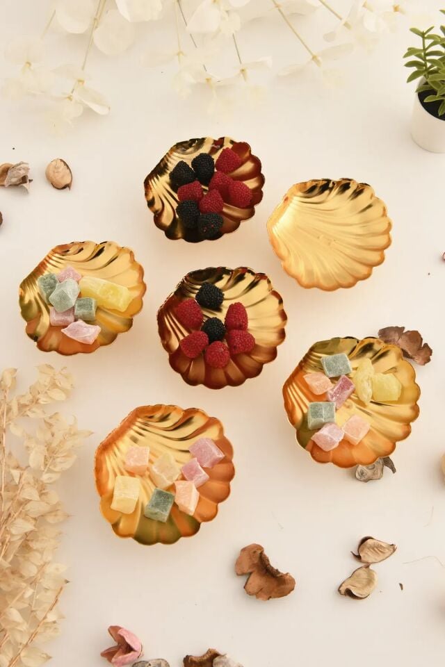 Mucit Home Mern Istiridye Lokumluk Ayaklı Gold 6 Lı Takım