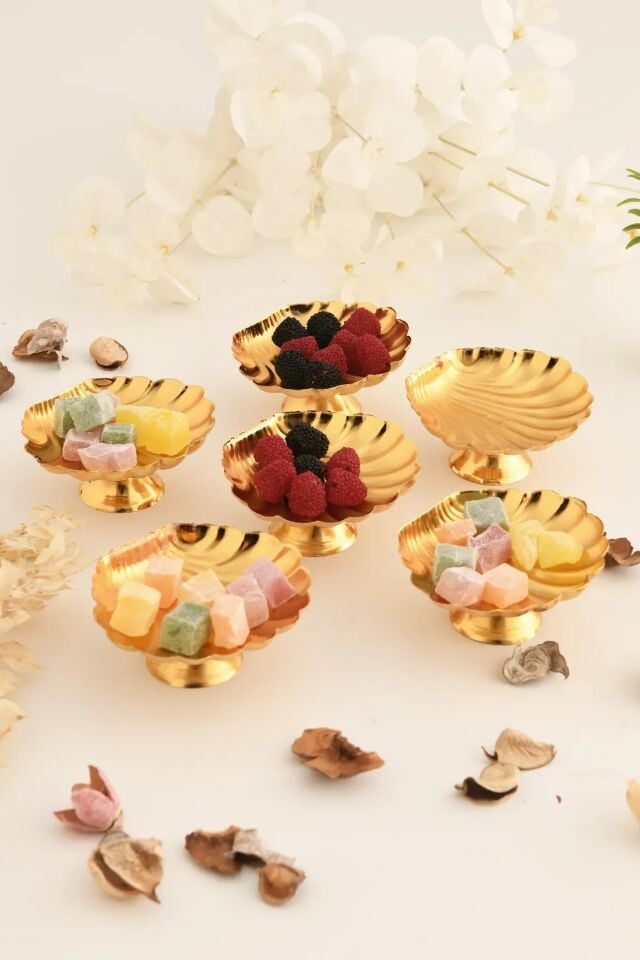 Mucit Home Mern Istiridye Lokumluk Ayaklı Gold 6 Lı Takım