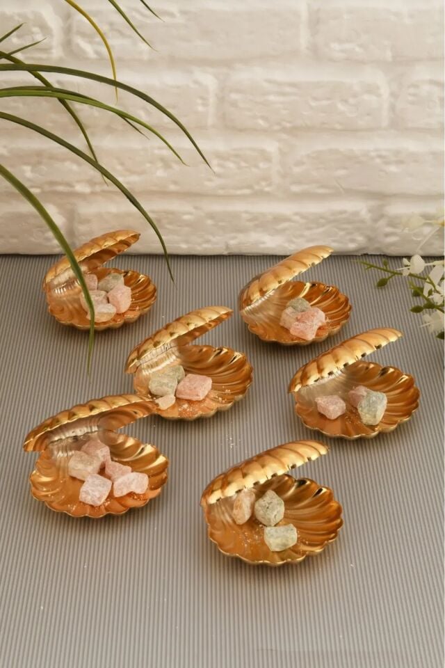 Mucit Home Brano 6 Lı Kahve Yanı Istiridye Lokumluk Gold