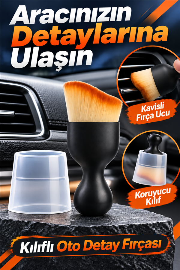 Mucit Home Yumuşak Kıllı Araç İçi Detaylı Oto Temizlik Fırçası