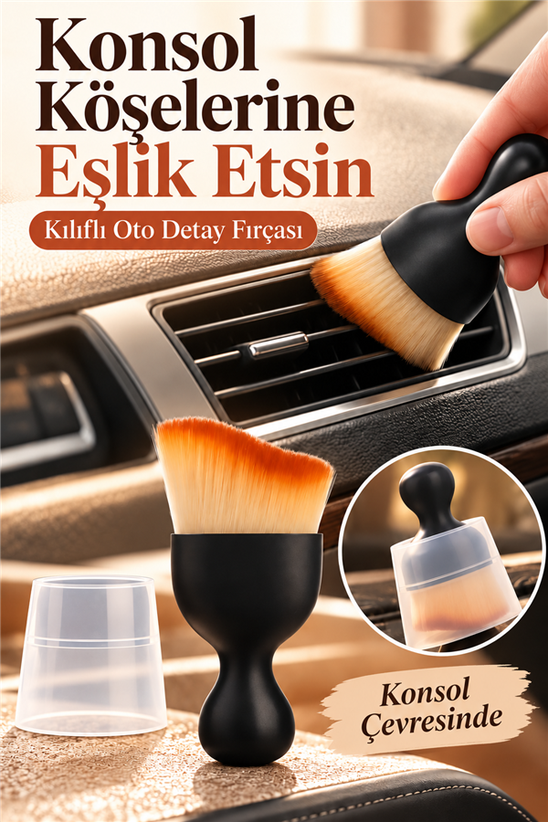 Mucit Home Yumuşak Kıllı Araç İçi Detaylı Oto Temizlik Fırçası