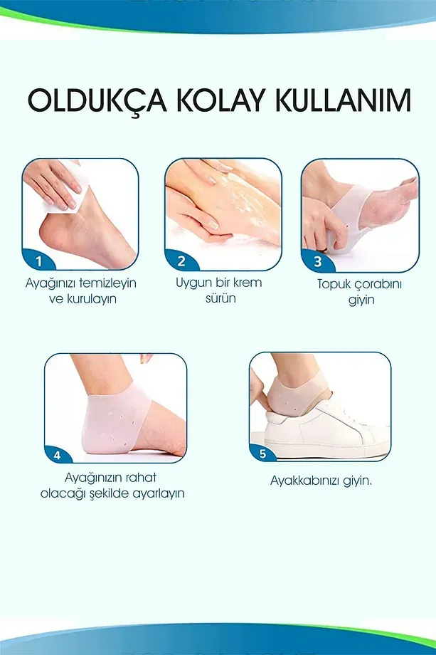 Topuk Gömleği Diken Çorabı Koruyucu Gömlek Tabanlık Silikon Esnek Çorap Gömleği Koruyucu