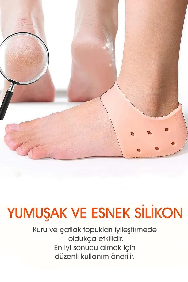 Topuk Gömleği Diken Çorabı Koruyucu Gömlek Tabanlık Silikon Esnek Çorap Gömleği Koruyucu