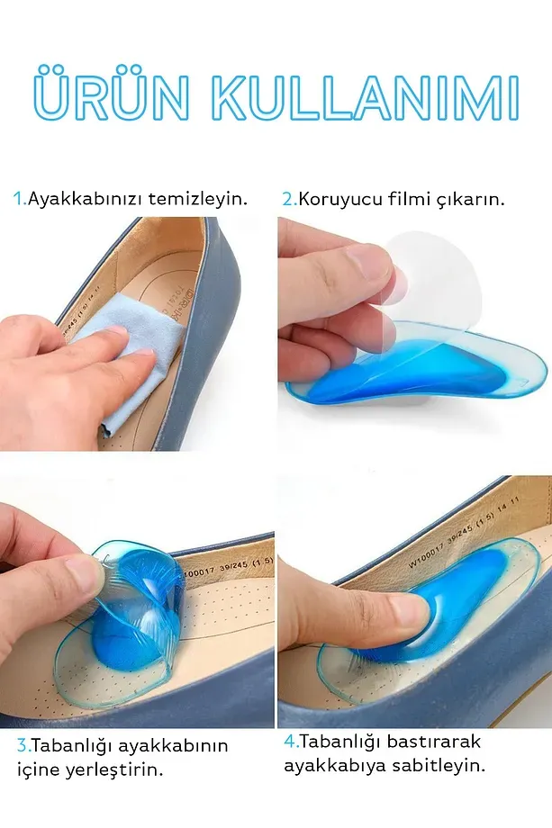 Ortopedik Tabanlık Düz Taban Için Yumuşak Tabanlık Içe Basma Önleyici Konforlu Ped