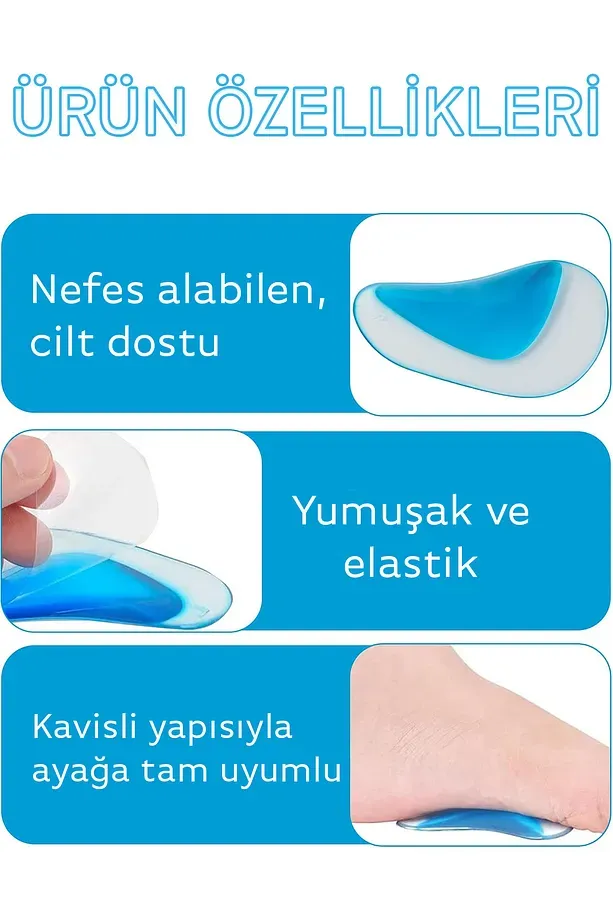 Ortopedik Tabanlık Düz Taban Için Yumuşak Tabanlık Içe Basma Önleyici Konforlu Ped