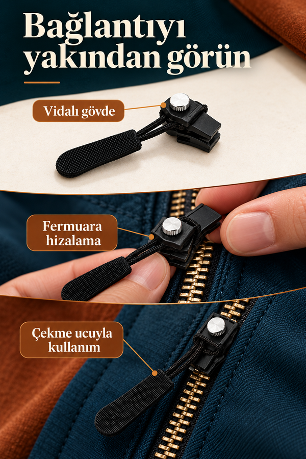 Mucit Home Dikiş Gerektirmeyen Pratik Fermuar Tamir Kiti