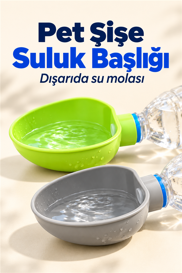 Mucit Home Hayvan Dostu Pet Şişeye Uyumlu Suluk Başlığı İpli Çantaya Takılabilir