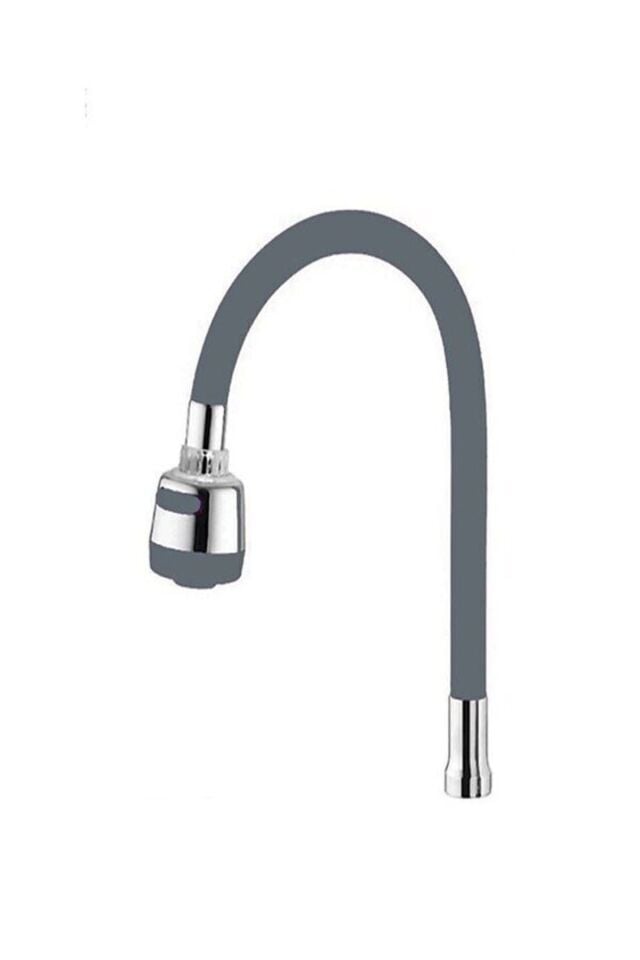 Mucit Home Gri Renkli Oynar Başlıklı Tasarruflu Silikon Musluk Başlığı Kubar