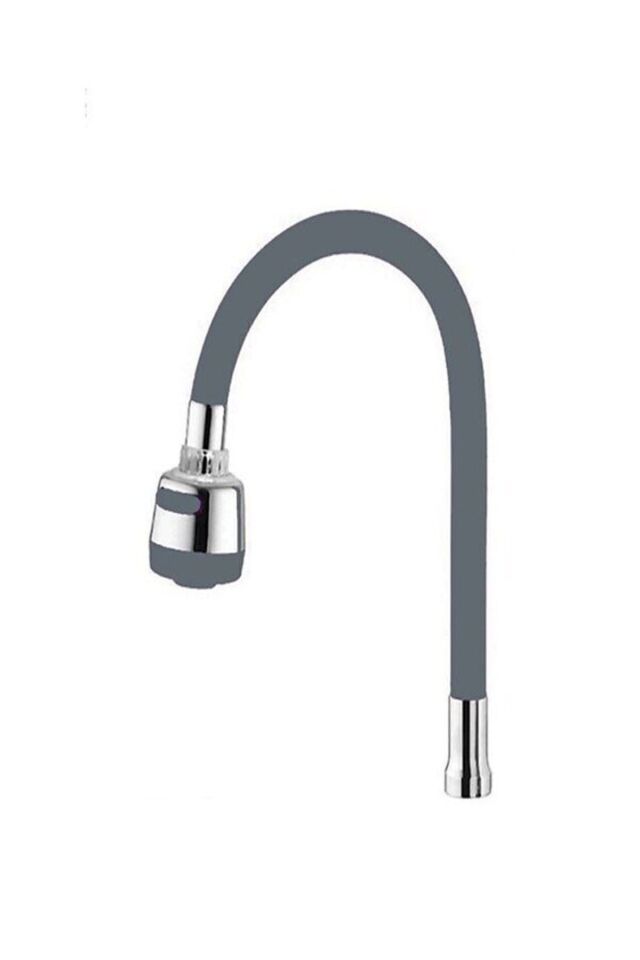 Mucit Home Gri Renkli Oynar Başlıklı Tasarruflu Silikon Musluk Başlığı Kubar