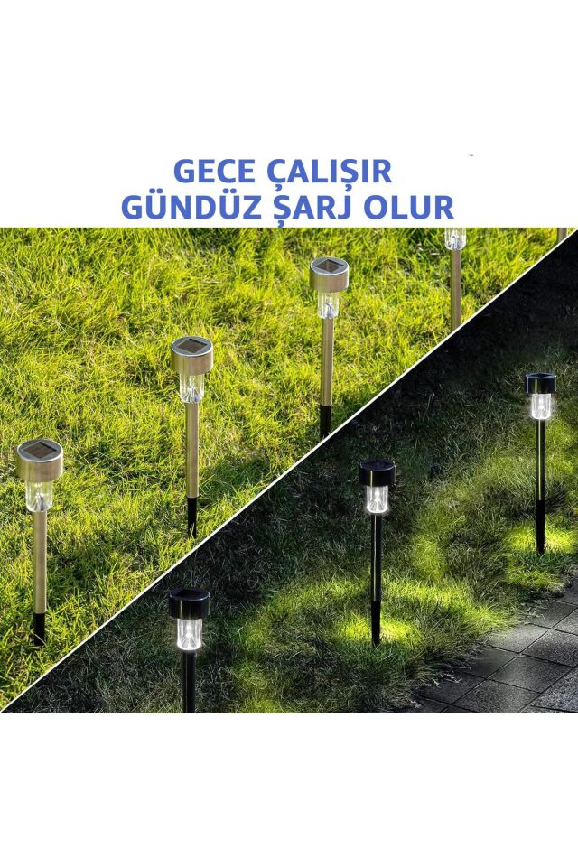 Mucit Home Solar Bahçe Lambası 10’lu Set Direk Aydınlatma – Güneş Enerjili LED Işık, Dış Mekan Aydınlatması,