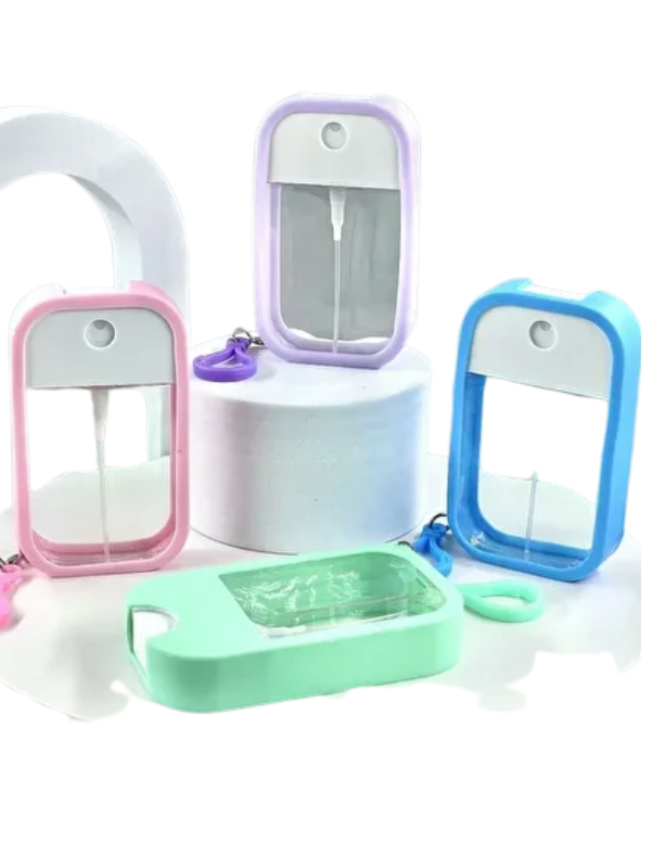 Mucit Home Renkli 2 Adet Silikon Kılıflı Anahtarlıklı Sprey Şişesi