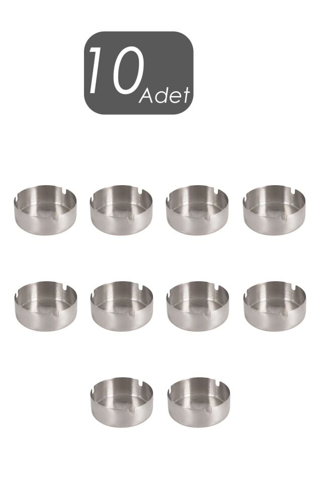 Mucit Home Küllük Metal Küllük Paslanmaz Çelik 10 Lu Kül Tablası Küllük Seti