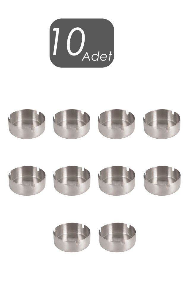 Mucit Home Küllük Metal Küllük Paslanmaz Çelik 10 Lu Kül Tablası Küllük Seti