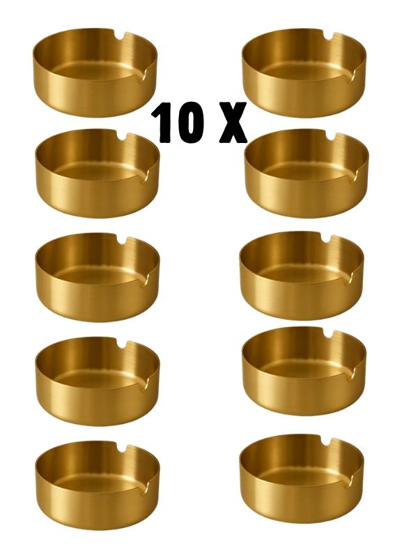 Mucit Home Küllük Gold Paslanmaz Çelik 10 Lu Kül Tablası Küllük Seti