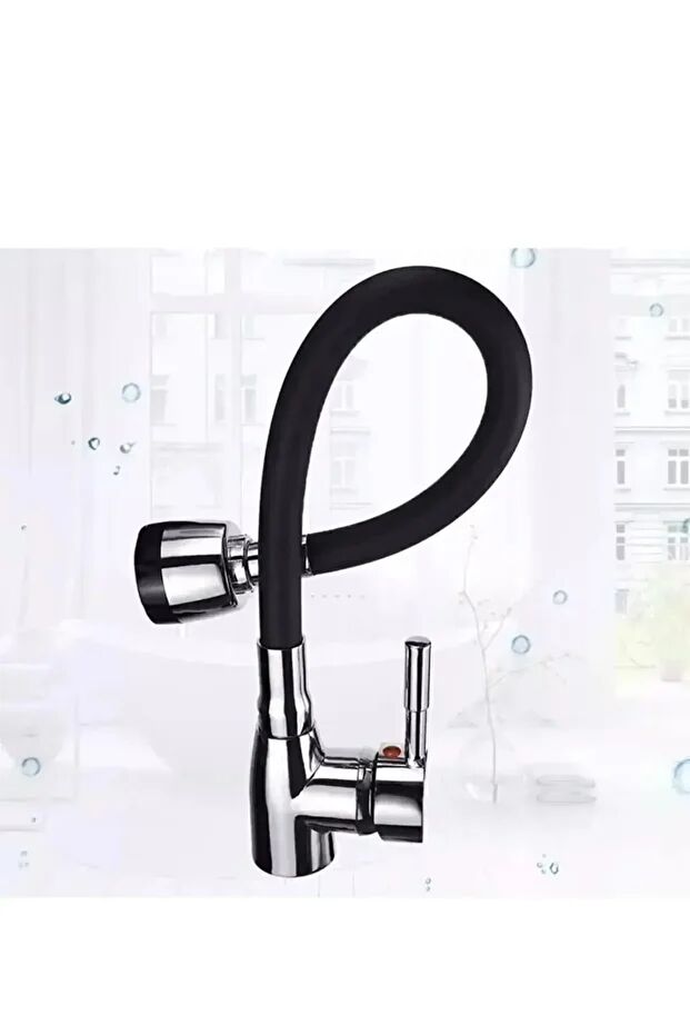 Mucit Home Siyah Renkli Oynar Başlıklı Tasarruflu Silikon Musluk Başlığı Kubar