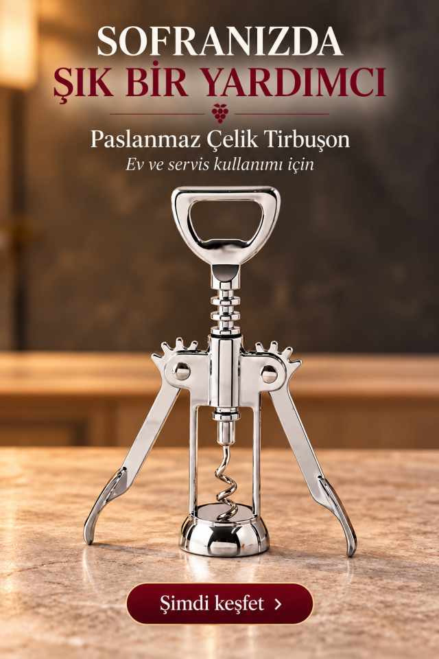 Mucit Home Paslanmaz Çelik Tirbuşon Pratik Sağlam Tirbuşon