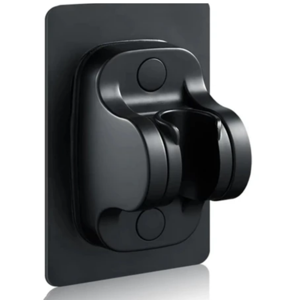 Mucit Home Siyah Nano Kendinden Yapışkanlı Banyo Duş Başlığı Askısı 15 kg Taşıma Kapasiteli Mafsal Tutacak