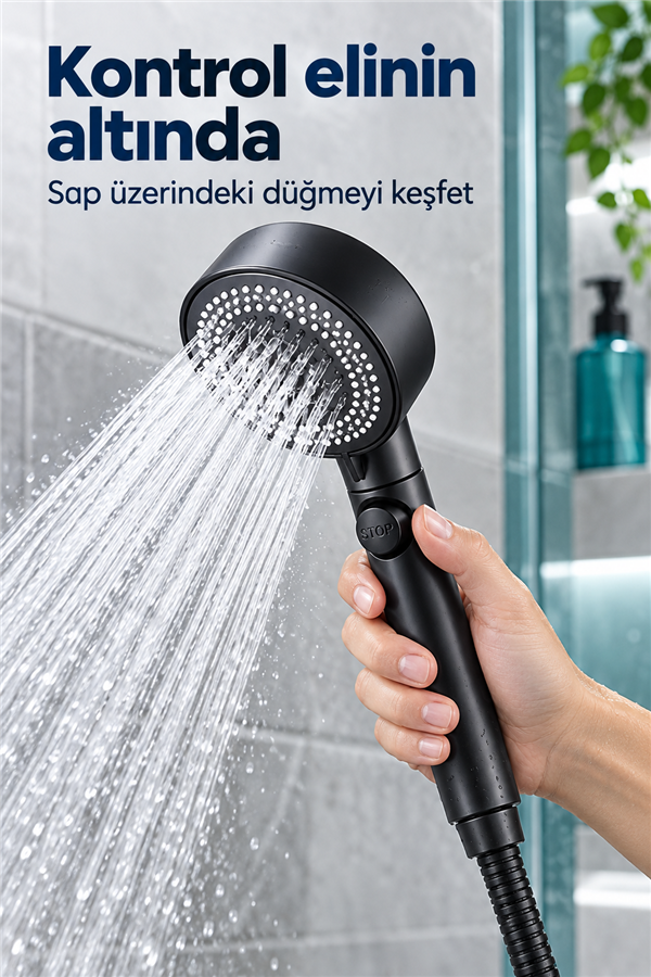 Mucit Home  Turbo Pervaneli Su Tasarruflu Basınçlı El Duşu Tazyikli Fiskiye Duş Başlık