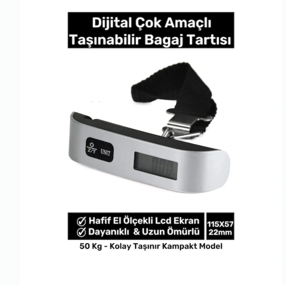 Mucit Home  Premium Seyahat Bavul Ağırlık Tartı Dijital Lcd Ekran Çok Amaçlı Taşınabilir Bagaj Tartısı Max 50 Kg