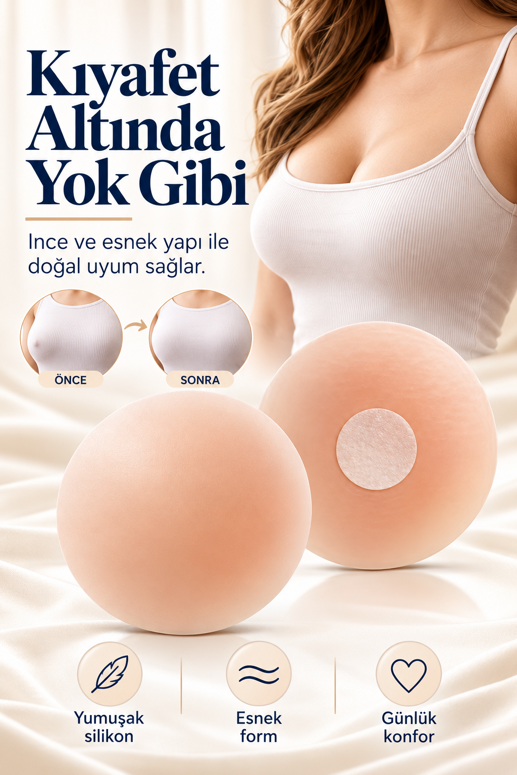 Mucit Home 1 Çift Göğüs Ucu Kapatıcı Silikon Gizleyici Bant Aparat Sütyen Göğüs Ucu Gizleme Bandı