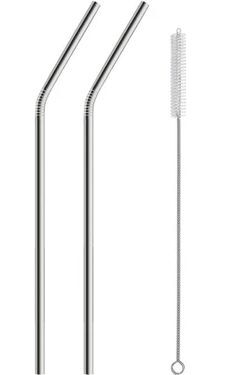 Mucit Home 2 Li Paslanmaz Çelik Pipet + Temizleme Fırçası