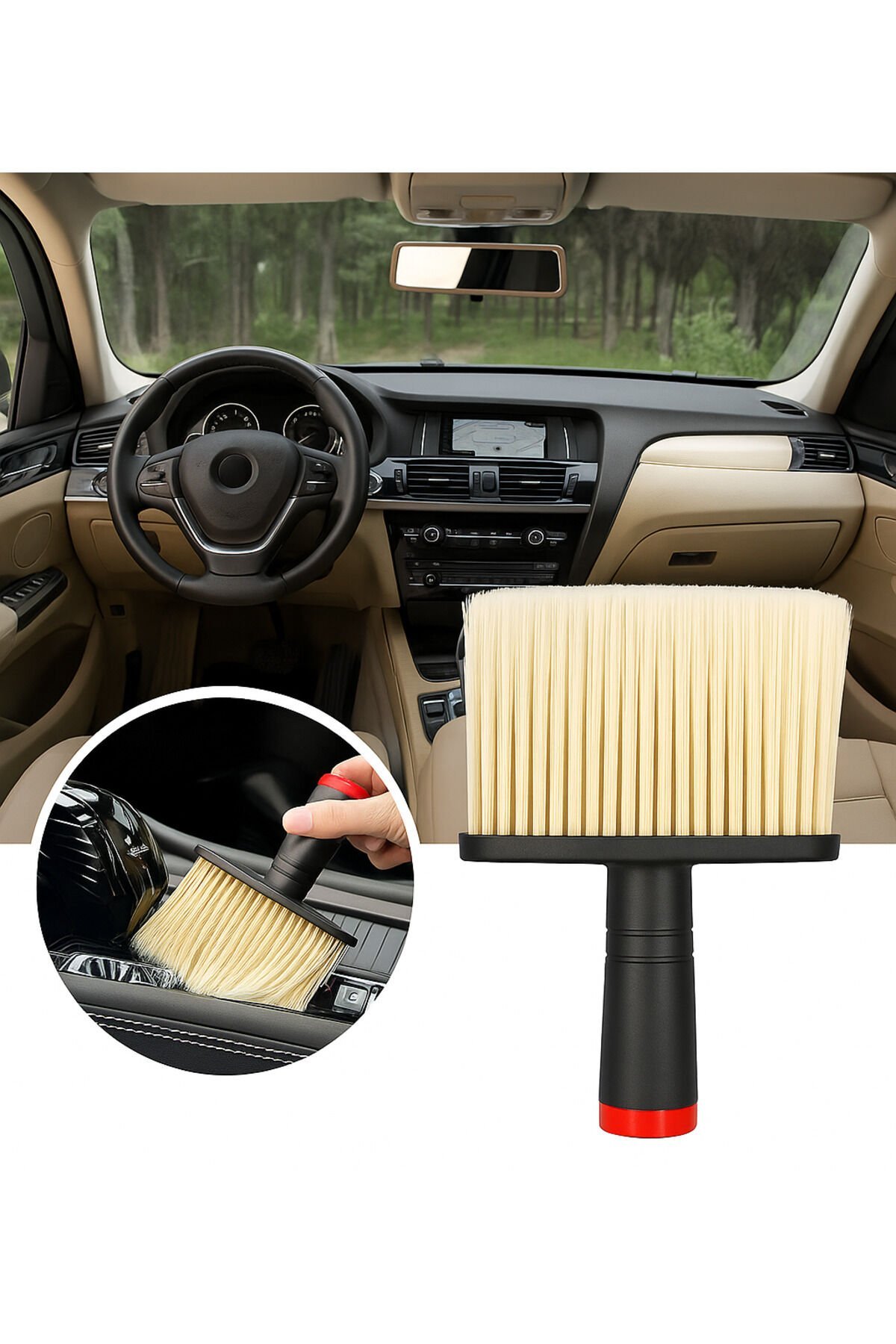 Mucit home Araç İçi Temizlik Fırçası – Yumuşak Kıllı, Çizmez, Detaylı Temizlik, Klima ve Konsol Uyumlu