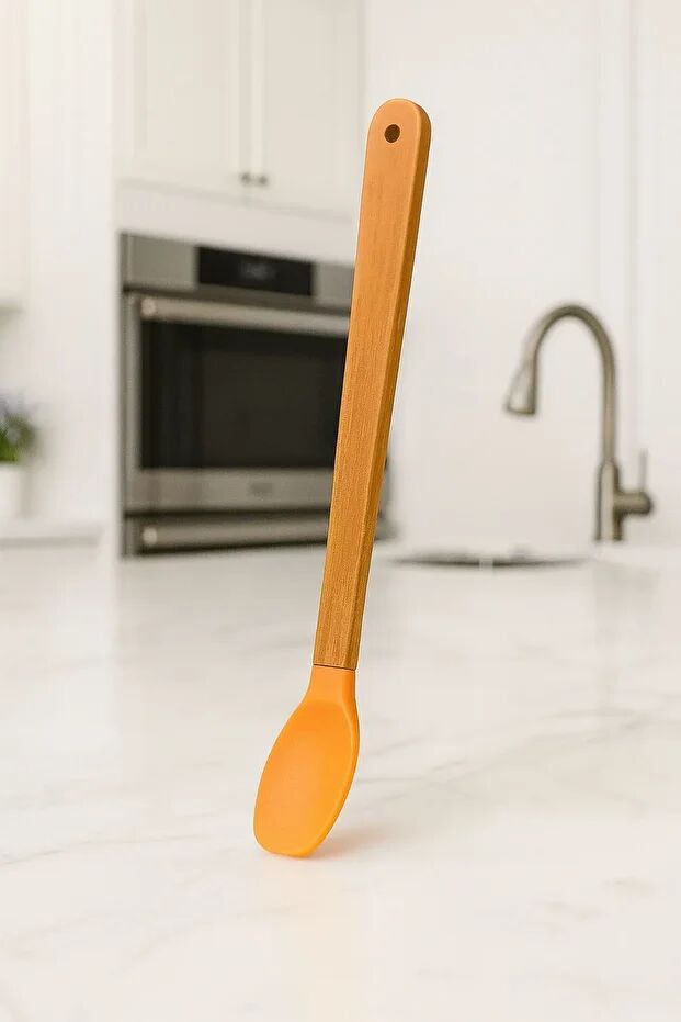 Mucit Home 3'lü Bambu Saplı Silikon Spatula Seti Yumurta Fırçası