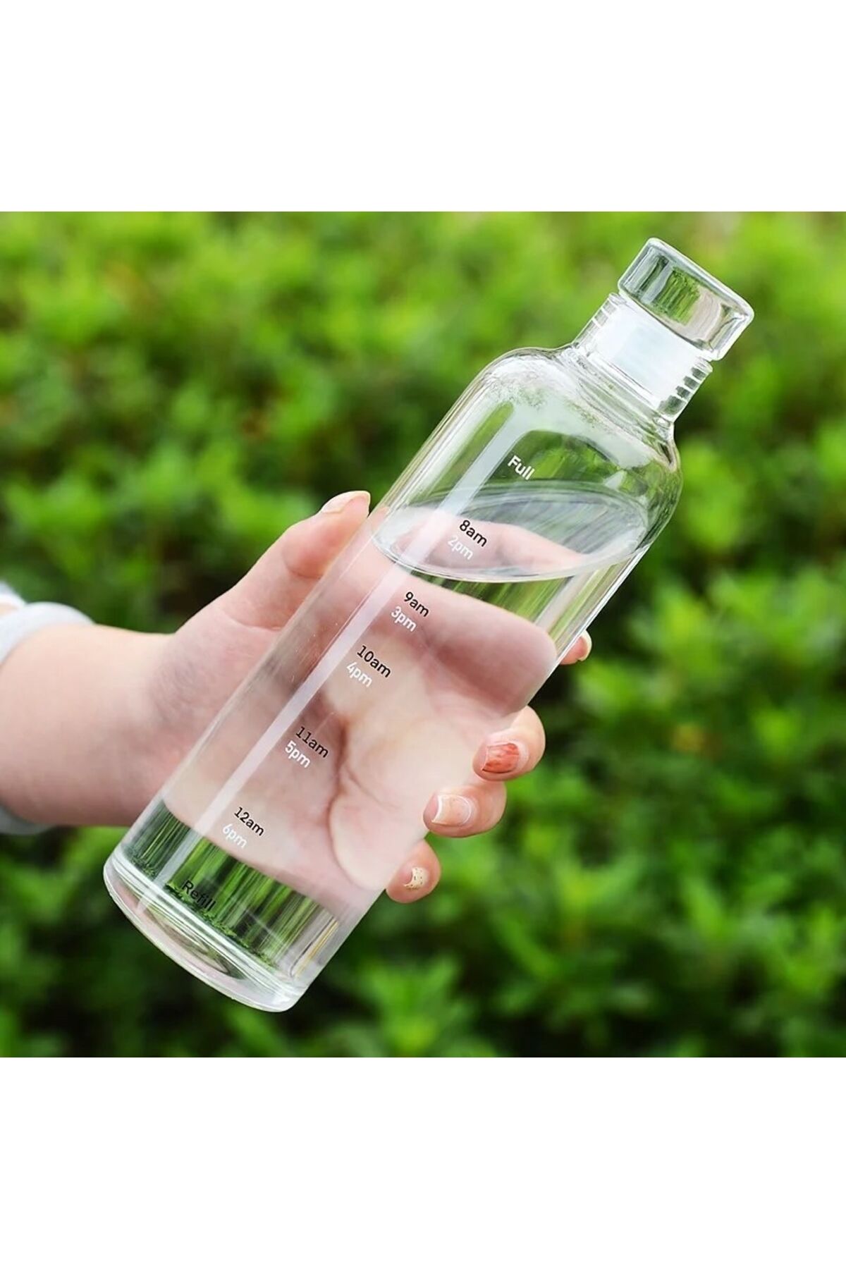 Mucit Home Sağlıklı Cam Su Şişesi 500ml Motivasyonlu Sızdırmaz Matara Suluk