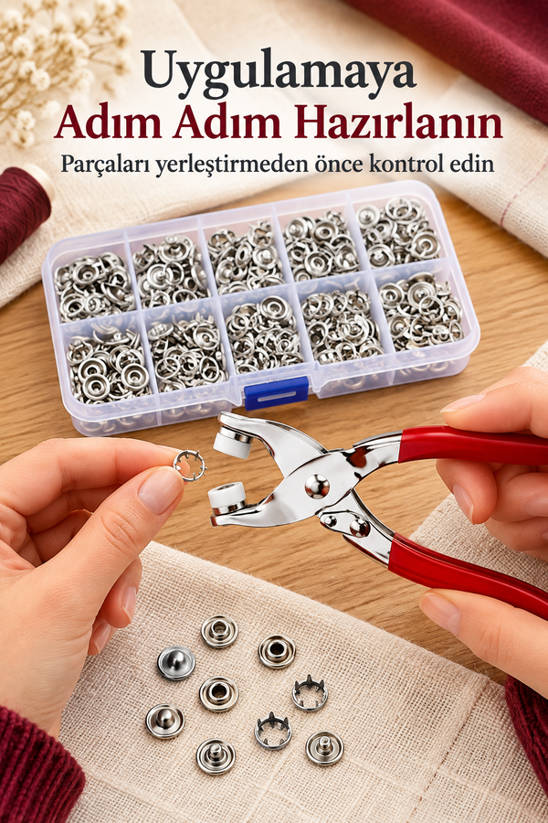 Mucit Home   Çıt Çıt ve El Pensesi Çıt Çıt Çakım Takma Seti Makine Metal 9.5 MM