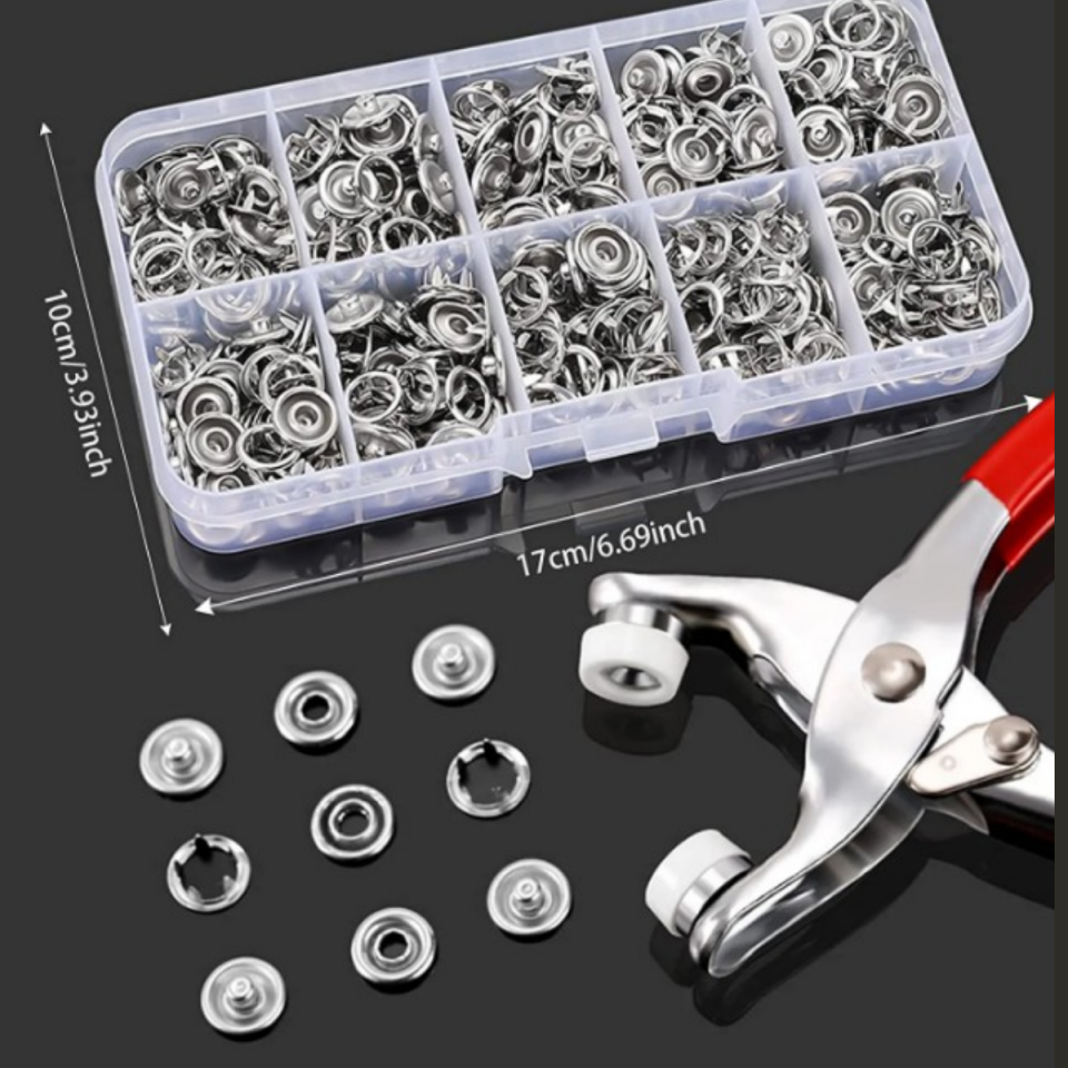 Mucit Home   Çıt Çıt ve El Pensesi Çıt Çıt Çakım Takma Seti Makine Metal 9.5 MM