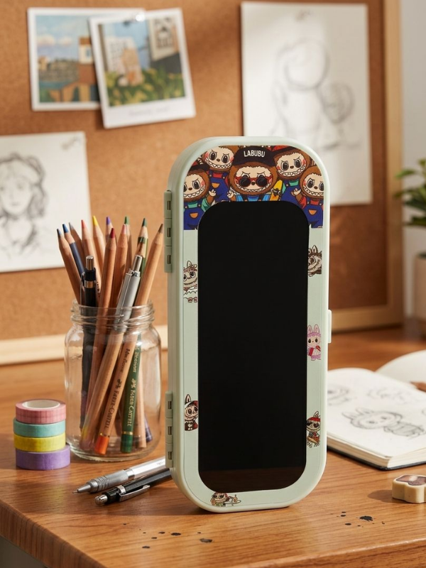 Mucit Home Kalemlik Kutulu Labubu Detaylı Çocuk Tablet Ve Kalemlik Yaz Sil Yazı Tahtası